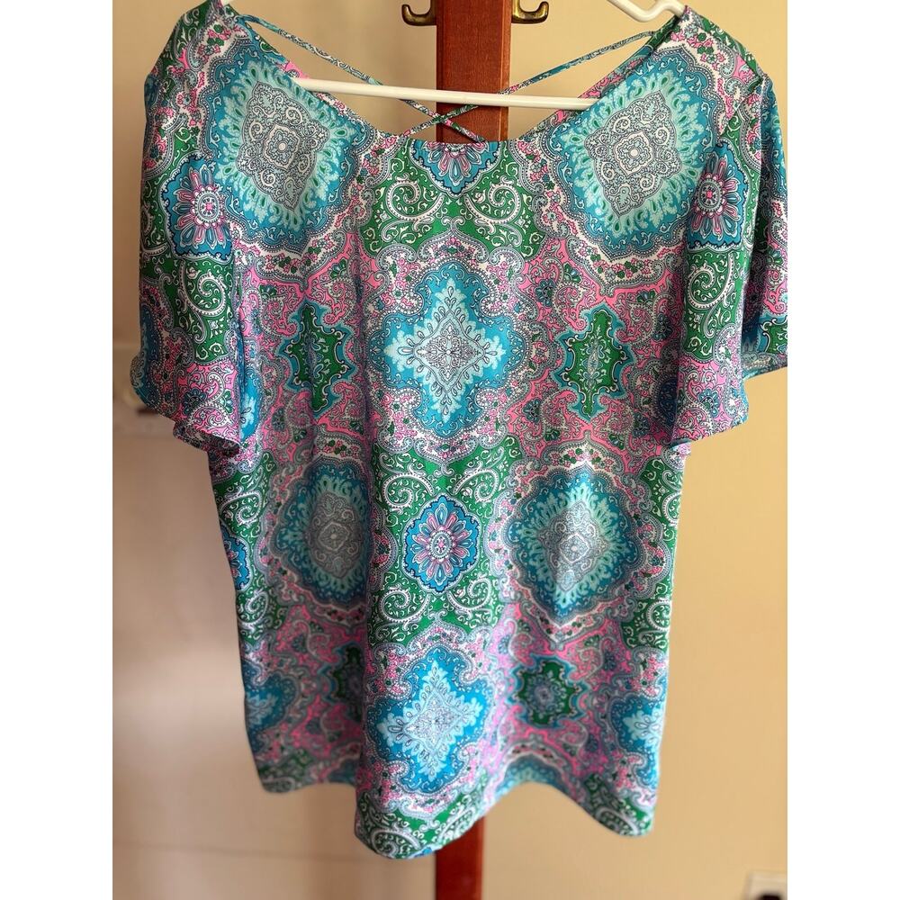 Talbots Paisley Top Sz Large